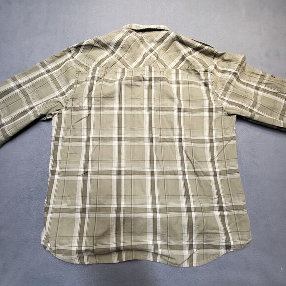 Polaris Ranger Shirt Mens L Brown Plaid Button Up Long Sleeve Pockets - Picture 7 of 8